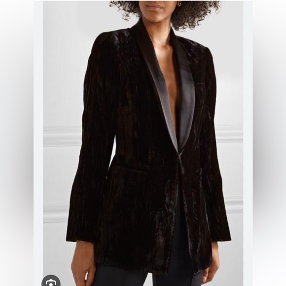 Alice + Olivia Jackets & Blazers - NEW Alice + Olivia Macey Crushed Velvet Blazer Black Size 10